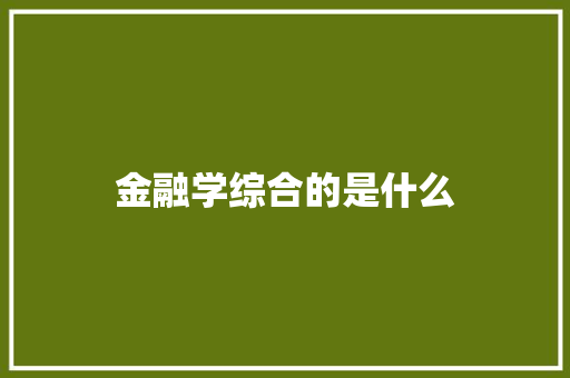 金融学综合的是什么