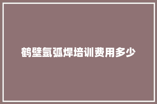 鹤壁氩弧焊培训费用多少