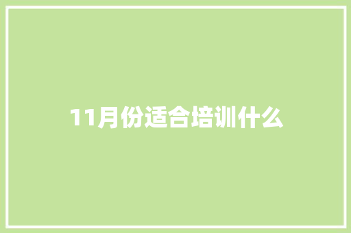 11月份适合培训什么