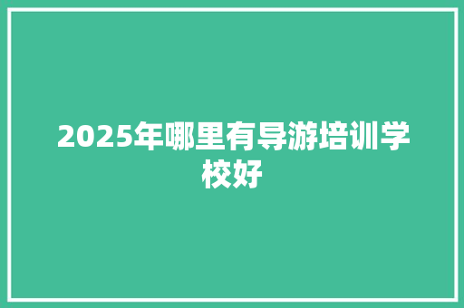 2025年哪里有导游培训学校好