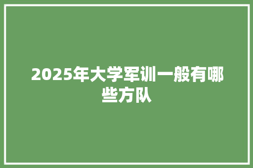 2025年大学军训一般有哪些方队