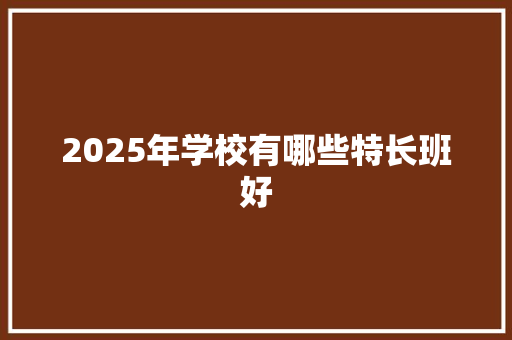 2025年学校有哪些特长班好