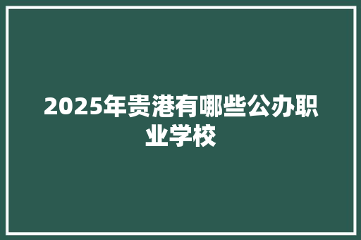 2025年贵港有哪些公办职业学校