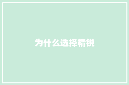 为什么选择精锐