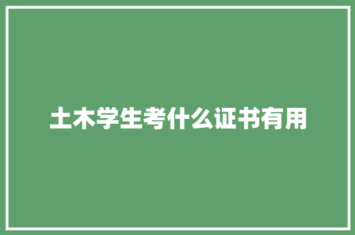 土木学生考什么证书有用
