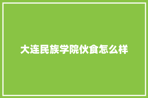 大连民族学院伙食怎么样