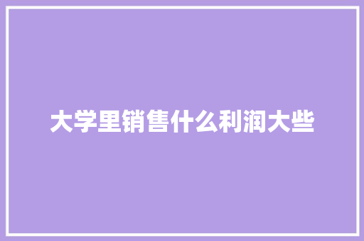 大学里销售什么利润大些