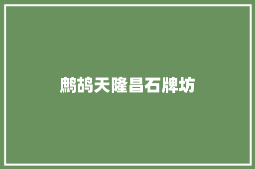 鹧鸪天隆昌石牌坊