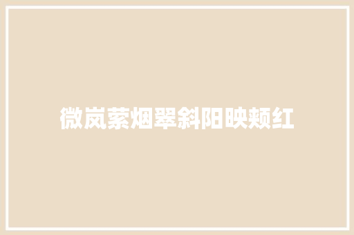 微岚萦烟翠斜阳映颊红