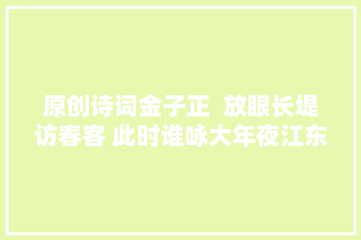 原创诗词金子正  放眼长堤访春客 此时谁咏大年夜江东