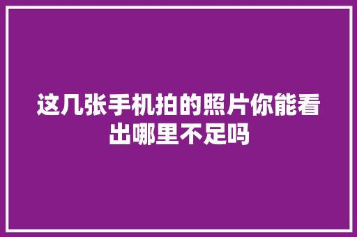 这几张手机拍的照片你能看出哪里不足吗