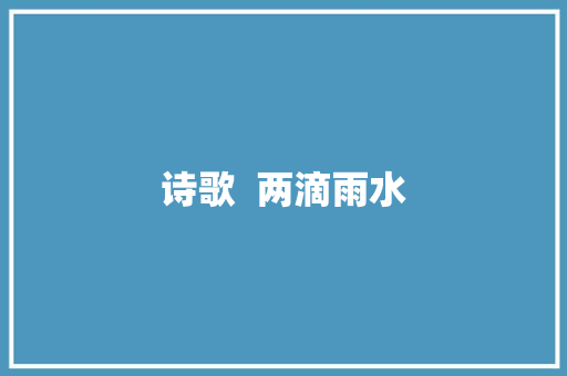 诗歌  两滴雨水