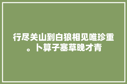 行尽关山到白狼相见唯珍重。卜算子塞草晚才青