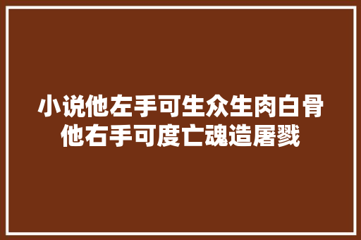 小说他左手可生众生肉白骨他右手可度亡魂造屠戮