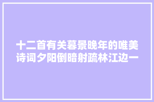 十二首有关暮景晚年的唯美诗词夕阳倒暗射疏林江边一带芙蓉老