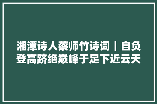 湘潭诗人蔡师竹诗词｜自负登高跻绝巅峰于足下近云天