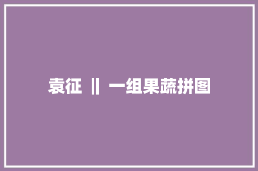 袁征 ‖ 一组果蔬拼图