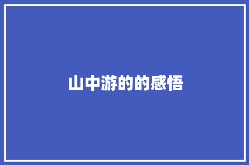 山中游的的感悟