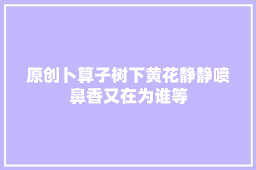原创卜算子树下黄花静静喷鼻香又在为谁等