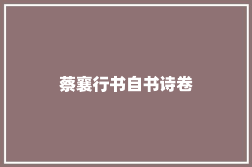 蔡襄行书自书诗卷