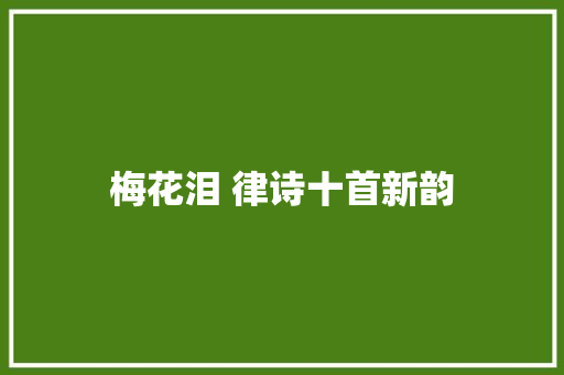 梅花泪 律诗十首新韵