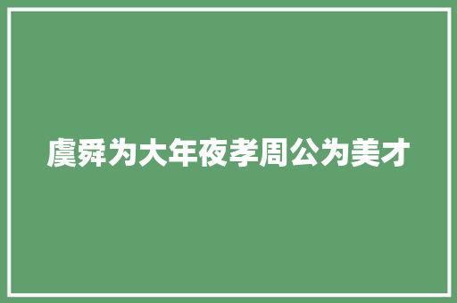 虞舜为大年夜孝周公为美才