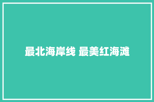 最北海岸线 最美红海滩