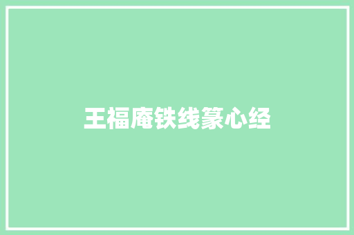 王福庵铁线篆心经