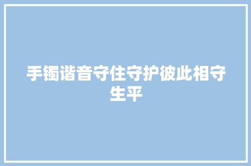 手镯谐音守住守护彼此相守生平