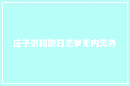 庄子则阳除日无岁无内无外