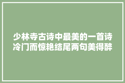 少林寺古诗中最美的一首诗冷门而惊艳结尾两句美得醉人