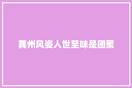 龚州风姿人世至味是团聚
