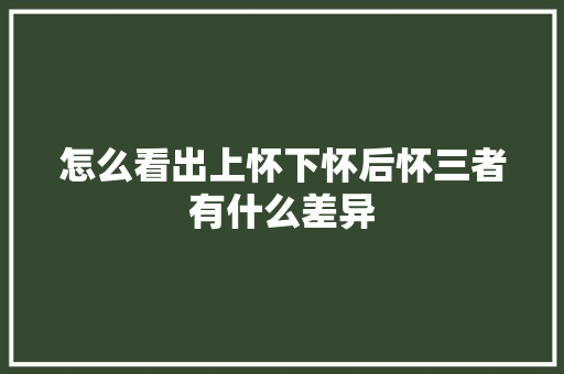 怎么看出上怀下怀后怀三者有什么差异