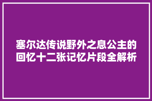塞尔达传说野外之息公主的回忆十二张记忆片段全解析