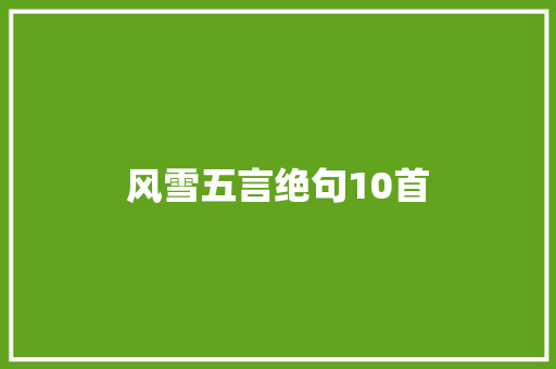 风雪五言绝句10首
