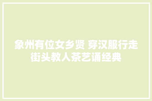 象州有位女乡贤 穿汉服行走街头教人茶艺诵经典