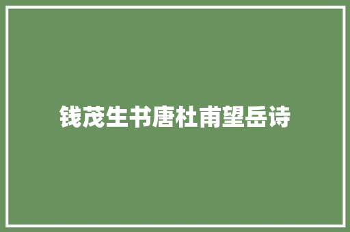 钱茂生书唐杜甫望岳诗