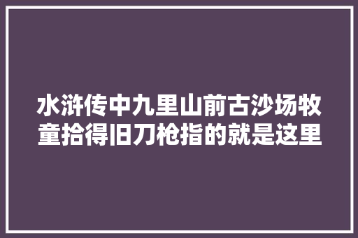 水浒传中九里山前古沙场牧童拾得旧刀枪指的就是这里