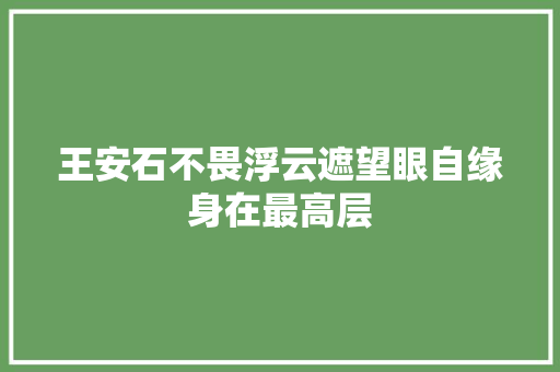 王安石不畏浮云遮望眼自缘身在最高层