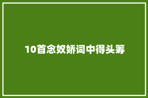 10首念奴娇词中得头筹