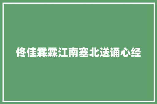 佟佳霖霖江南塞北送诵心经
