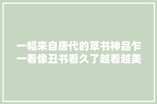 一幅来自唐代的草书神品乍一看像丑书看久了越看越美