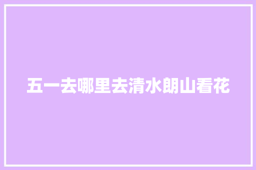 五一去哪里去清水朗山看花