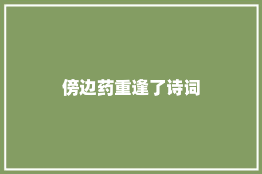 傍边药重逢了诗词