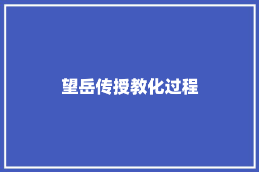望岳传授教化过程