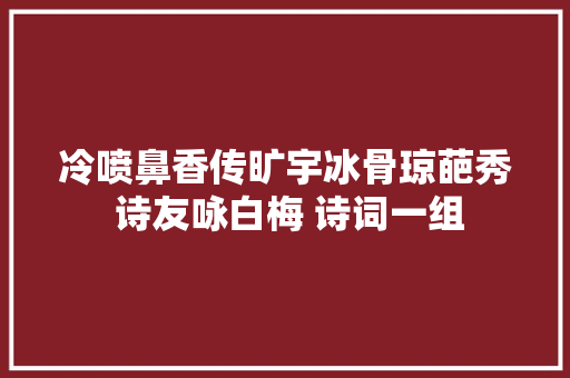 冷喷鼻香传旷宇冰骨琼葩秀 诗友咏白梅 诗词一组