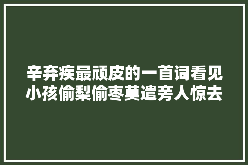 辛弃疾最顽皮的一首词看见小孩偷梨偷枣莫遣旁人惊去