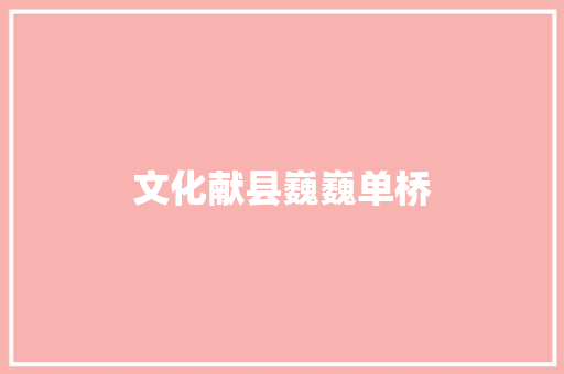 文化献县巍巍单桥