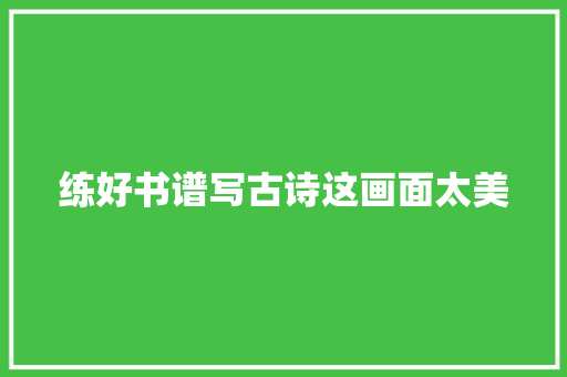 练好书谱写古诗这画面太美