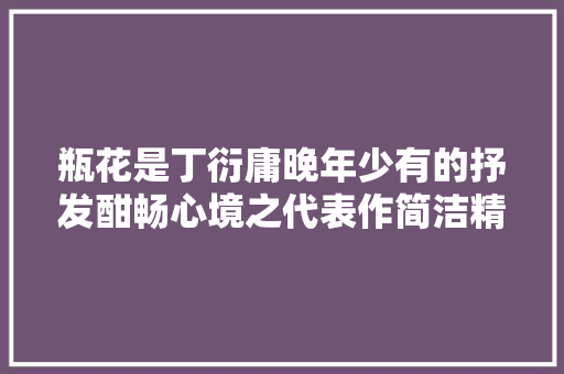 瓶花是丁衍庸晚年少有的抒发酣畅心境之代表作简洁精练一气呵成